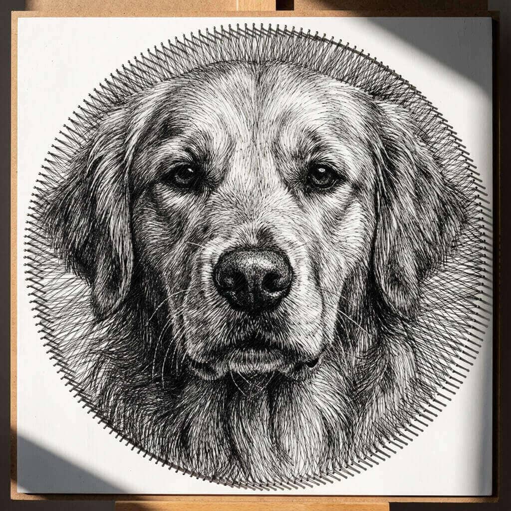 Pet Portrait - String Art Example